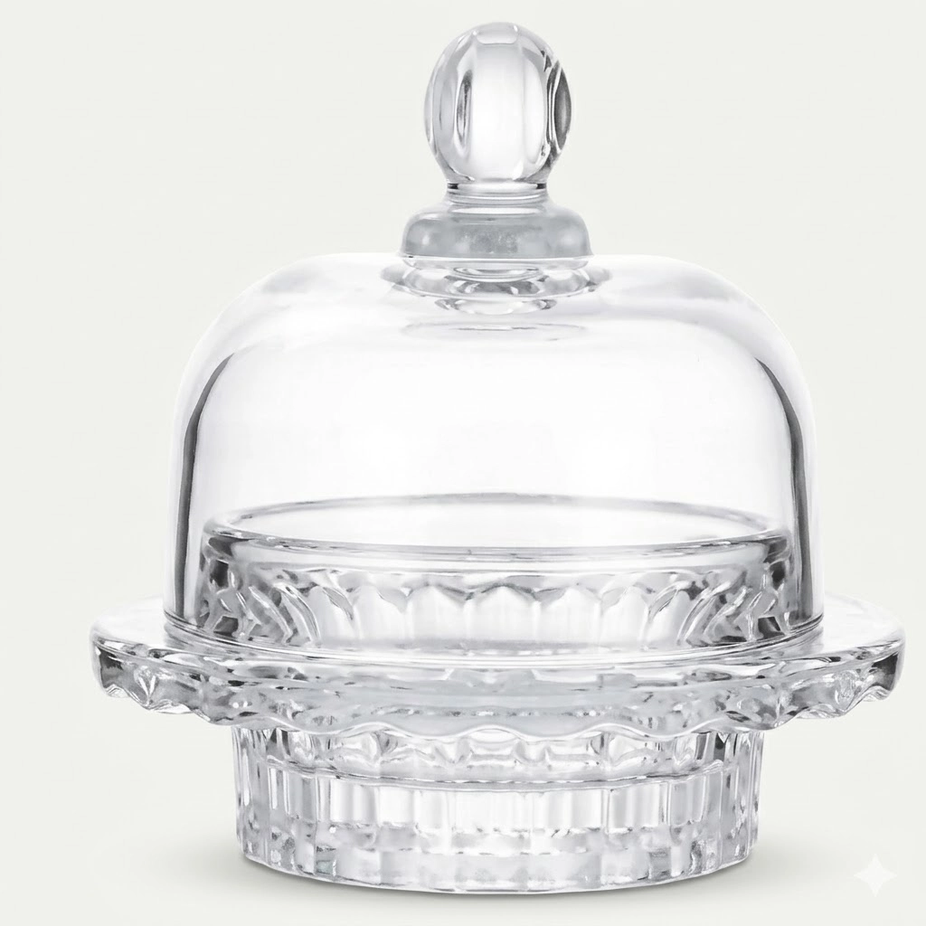 طقم تقديم كيك زجاج