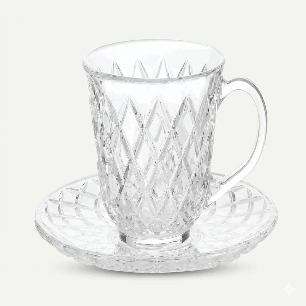 طقم أكواب زجاج