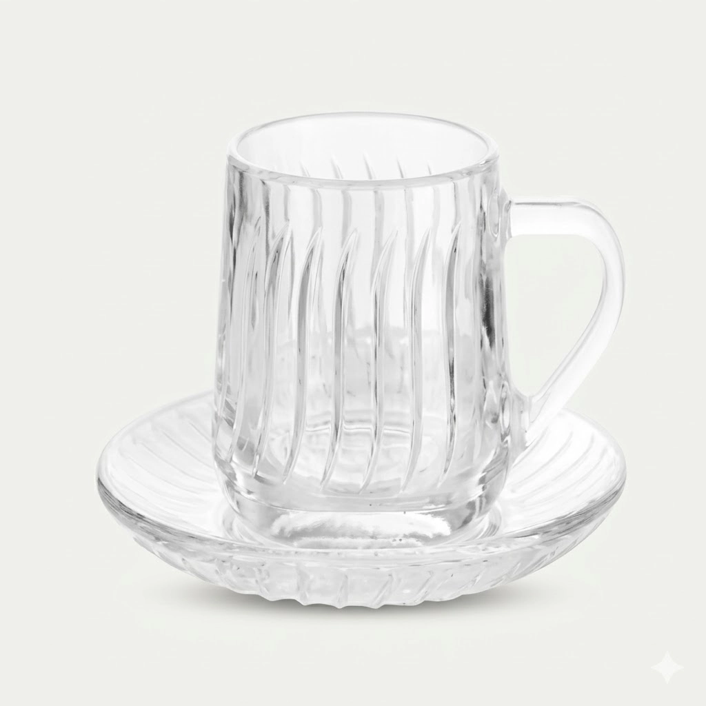 طقم أكواب زجاج