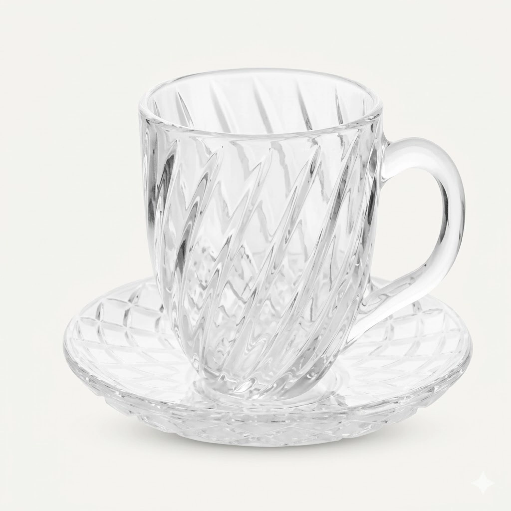 طقم أكواب زجاج